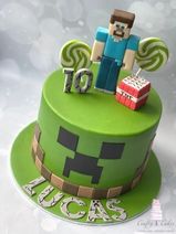 Minecraft boys birthday cake